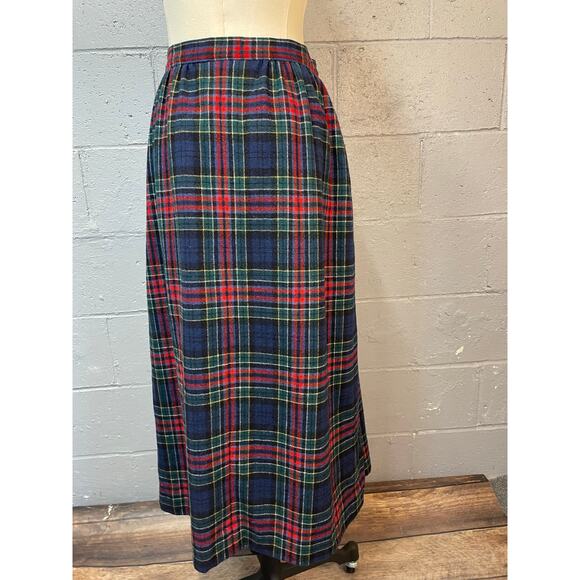 Vintage 1970s Pendleton Allison Tartan Plaid Wool Midi Skirt Size Small Preppy - Picture 2 of 9